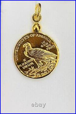 14K Case 21K Solid Yellow Gold Coin 1914United States Of American Pendant 4.86GM