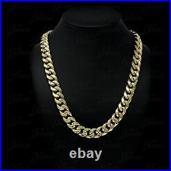 14K Gold Cuban Link Chain Necklace Handmade Italian Gold 22 86.5g Heavy