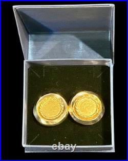 14K Gold French 22K 20 Franc Napoléon III Coin Earrings Clip-On Vintage Pair