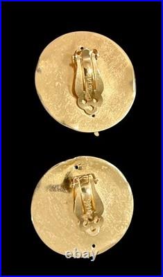 14K Gold French 22K 20 Franc Napoléon III Coin Earrings Clip-On Vintage Pair