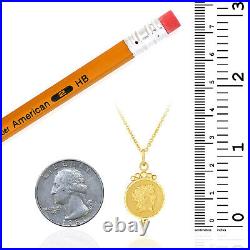 14K Gold Roman Coin-Inspired Pendant Necklace 18