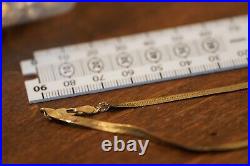 14K ITALY Herringbone Necklace Chain Solid Gold Yellow 15 Inch E5.19