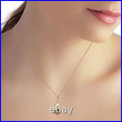 14K. SOLID GOLD NECKLACE WITH AQUAMARINE & PEARL (Rose Gold)