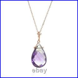 14K. SOLID GOLD NECKLACE WITH BRIOLETTE AMETHYST (Rose Gold)