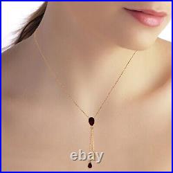 14K. SOLID GOLD NECKLACE WITH GARNETS & CITRINE (Rose Gold)