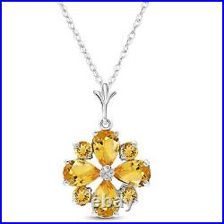 14K. SOLID GOLD NECKLACE WITH NATURAL CITRINES (White Gold)