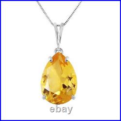 14K. SOLID GOLD NECKLACE WITH NATURAL CITRINES (White Gold)