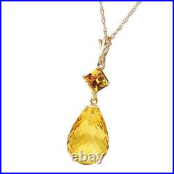 14K. SOLID GOLD NECKLACE WITH NATURAL CITRINES (Yellow Gold)