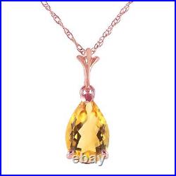 14K. SOLID GOLD NECKLACE WITH NATURAL CITRINE (Rose Gold)
