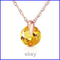 14K. SOLID GOLD NECKLACE WITH NATURAL CITRINE (Rose Gold)