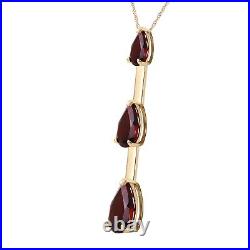 14K. SOLID GOLD NECKLACE WITH NATURAL GARNETS (Yellow Gold)