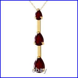 14K. SOLID GOLD NECKLACE WITH NATURAL GARNETS (Yellow Gold)