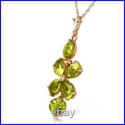 14K. SOLID GOLD NECKLACE WITH NATURAL PERIDOTS (Rose Gold)