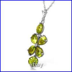 14K. SOLID GOLD NECKLACE WITH NATURAL PERIDOTS (White Gold)