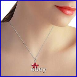 14K. SOLID GOLD NECKLACE WITH NATURAL RUBIES (White Gold)