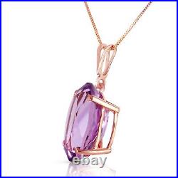 14K. SOLID GOLD NECKLACE WITH OVAL AMETHYST (Rose Gold)