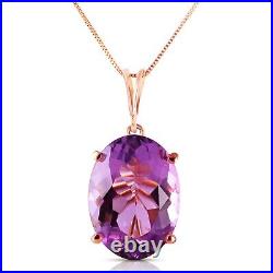 14K. SOLID GOLD NECKLACE WITH OVAL AMETHYST (Rose Gold)