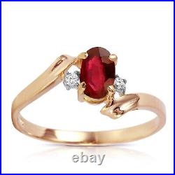 14K. SOLID GOLD RINGS WITH NATURAL DIAMONDS & RUBY (Rose Gold)