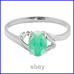 14K. SOLID GOLD RINGS WITH NATURAL EMERALD (White Gold)