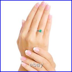 14K. SOLID GOLD RINGS WITH NATURAL EMERALD (White Gold)