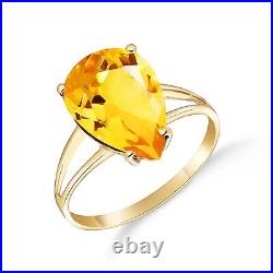 14K. SOLID GOLD RING WITH NATURAL CITRINE (Yellow Gold)