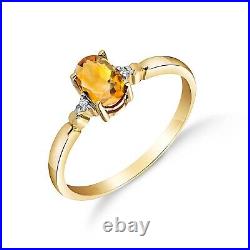 14K. SOLID GOLD RING WITH NATURAL DIAMONDS & CITRINE (Yellow Gold)