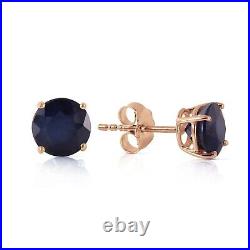 14K. SOLID GOLD STUD EARRINGS WITH NATURAL SAPPHIRES (Rose Gold)