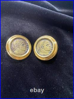 14K Solid Gold Ancient Roman Coin Earrings /24.3 Grams 14K Solid Gold Ancient Roman Coin Earrings /24.3 Grams