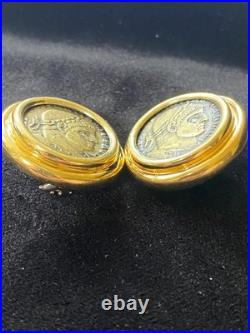 14K Solid Gold Ancient Roman Coin Earrings /24.3 Grams 14K Solid Gold Ancient Roman Coin Earrings /24.3 Grams
