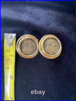 14K Solid Gold Ancient Roman Coin Earrings /24.3 Grams 14K Solid Gold Ancient Roman Coin Earrings /24.3 Grams