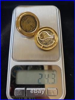 14K Solid Gold Ancient Roman Coin Earrings /24.3 Grams 14K Solid Gold Ancient Roman Coin Earrings /24.3 Grams