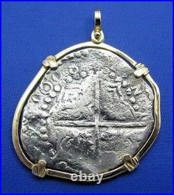 14K Solid Gold Bezel LARGE Shipwreck Coin Replica Pirate Treasure Coin Pendant