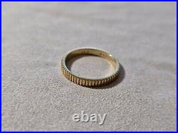 14K Solid Gold Handmade Ring Band with Milled Coin Edges