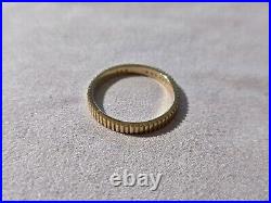 14K Solid Gold Handmade Ring Band with Milled Coin Edges