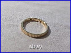 14K Solid Gold Handmade Ring Band with Milled Coin Edges