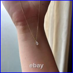 14K Solid Gold IGI Certified 1CTW Pear Shape Diamond Solitaire Necklace 14K Solid Gold IGI Certified 1CTW Pear Shape Diamond Solitaire Necklace