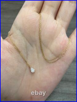 14K Solid Gold IGI Certified 1CTW Pear Shape Diamond Solitaire Necklace 14K Solid Gold IGI Certified 1CTW Pear Shape Diamond Solitaire Necklace