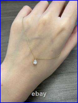 14K Solid Gold IGI Certified 1CTW Pear Shape Diamond Solitaire Necklace 14K Solid Gold IGI Certified 1CTW Pear Shape Diamond Solitaire Necklace