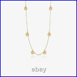 14K Solid Gold Layering Disc Coin Necklace