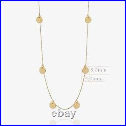 14K Solid Gold Layering Disc Coin Necklace