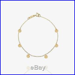 14K Solid Gold Layering Stacking Disc Coin Bracelet