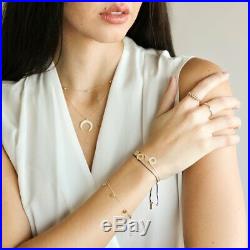 14K Solid Gold Layering Stacking Disc Coin Bracelet