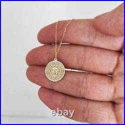 14K Solid Gold Pirate Coin Pendant, Pirates Caribbean Necklace, Pirate Charm