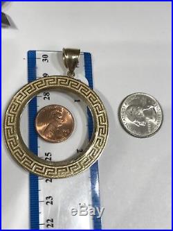 14K Solid Real Gold 50 pesos Mexican coin bezel cremation frame frema Marco
