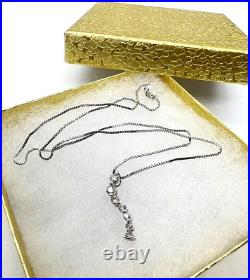 14K Solid White Gold Box 16 Chain with 10K Diamond Pendant Sale Save 400. #1963