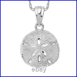 14K Solid White Gold Sand Dollar Starfish Necklace 14K Solid White Gold Sand Dollar Starfish Necklace