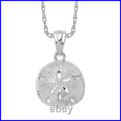 14K Solid White Gold Sand Dollar Starfish Necklace 14K Solid White Gold Sand Dollar Starfish Necklace