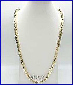 14K Solid Yellow Gold Byzantine Necklace 28 Inch, 5mm, 149.7 grams