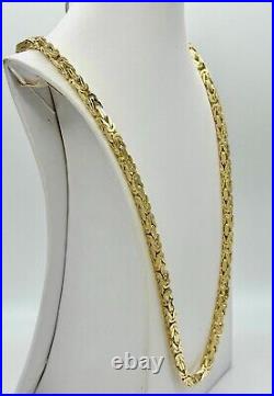 14K Solid Yellow Gold Byzantine Necklace 28 Inch, 5mm, 149.7 grams