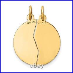 14K Yellow Gold 2 Piece Mizpah Coin Set Necklace Charm Pendant